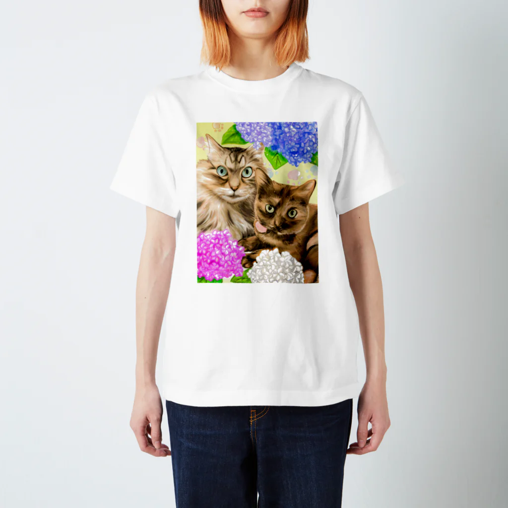 テヅカヤのぶくちゃん、みーみちゃん Regular Fit T-Shirt