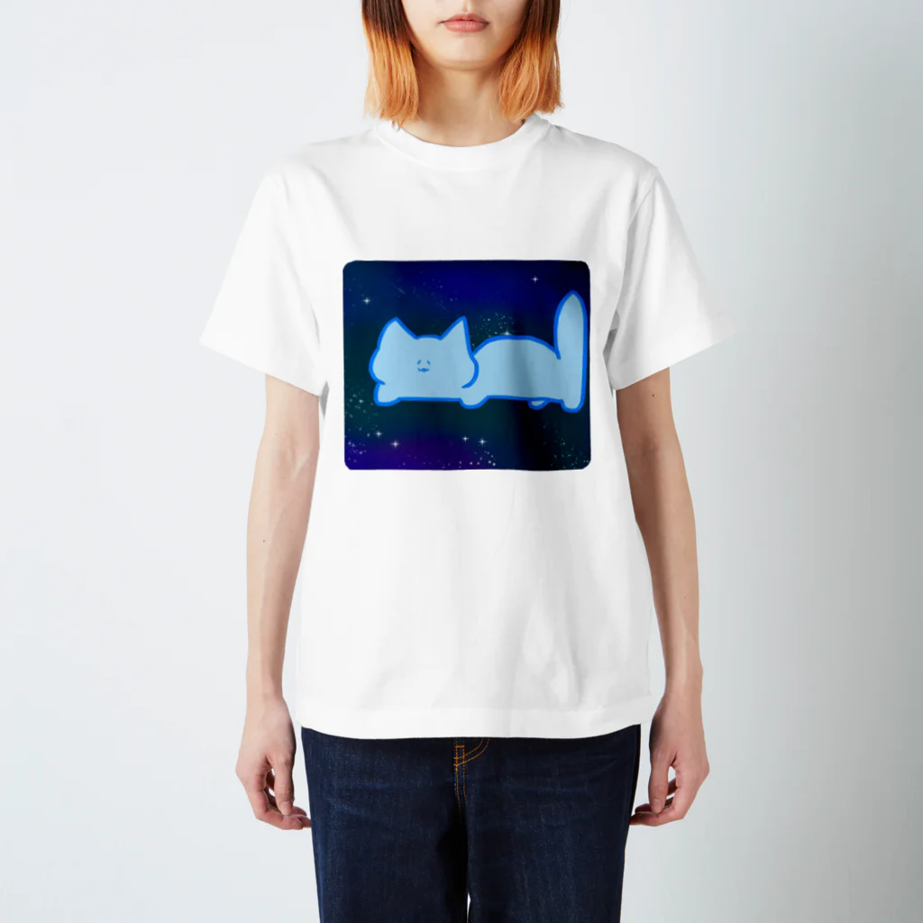 kusai_catの宇宙遊泳するくさいネコ スタンダードTシャツ