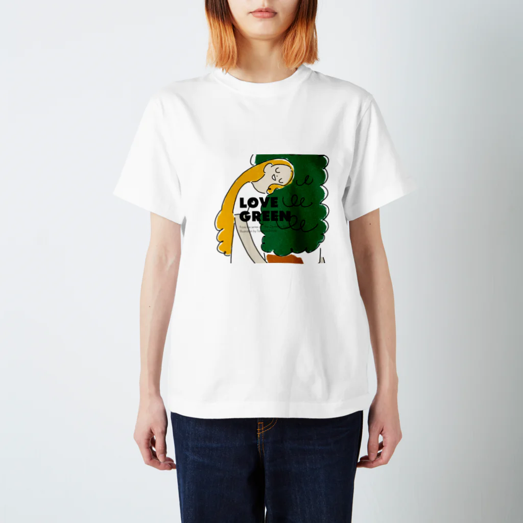 Takanori SuzukiのLOVE GREEN with logo スタンダードTシャツ