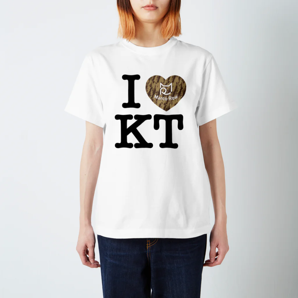 SHOP W　SUZURI店のI ♥ Kiji Tora Tシャツ スタンダードTシャツ