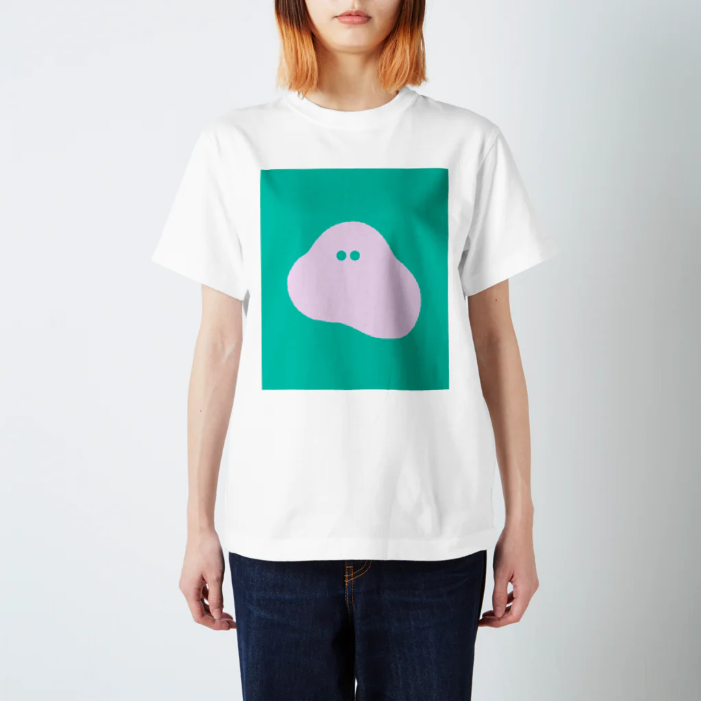 シュールショックのピンクとエメラルドのおばけ スタンダードTシャツ