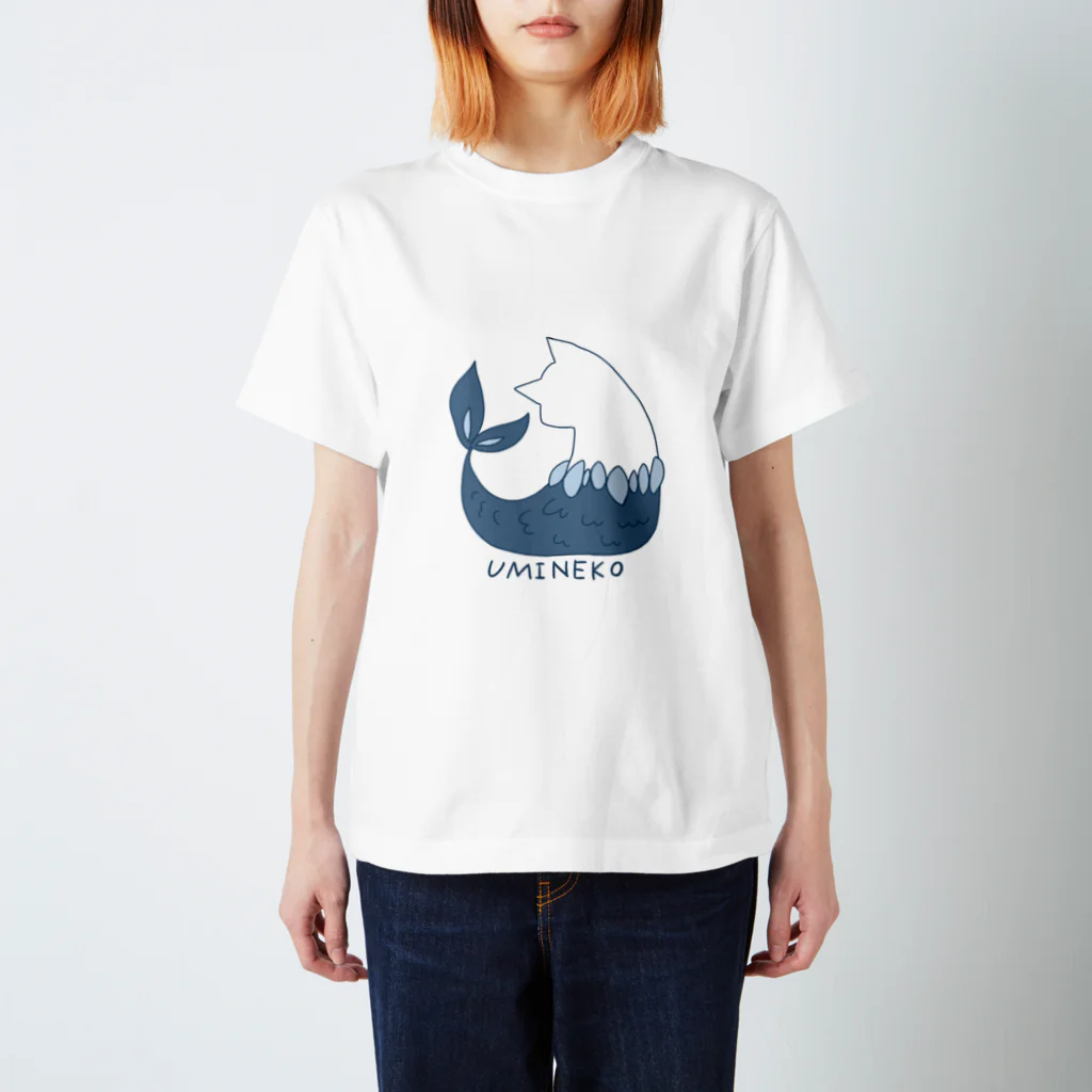 ちょぼろうSHOPのウミネコ（線あり） スタンダードTシャツ