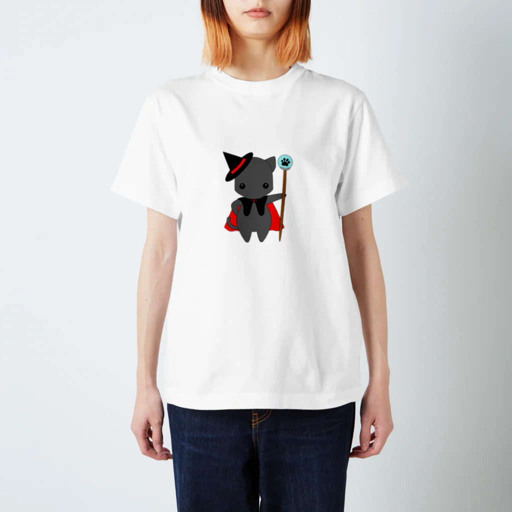 ほぼ動物園のねこの魔法使い スタンダードTシャツ