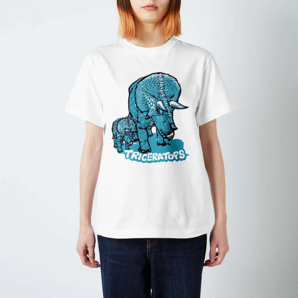 segasworksのTRICERATOPS（成体と幼体） Regular Fit T-Shirt