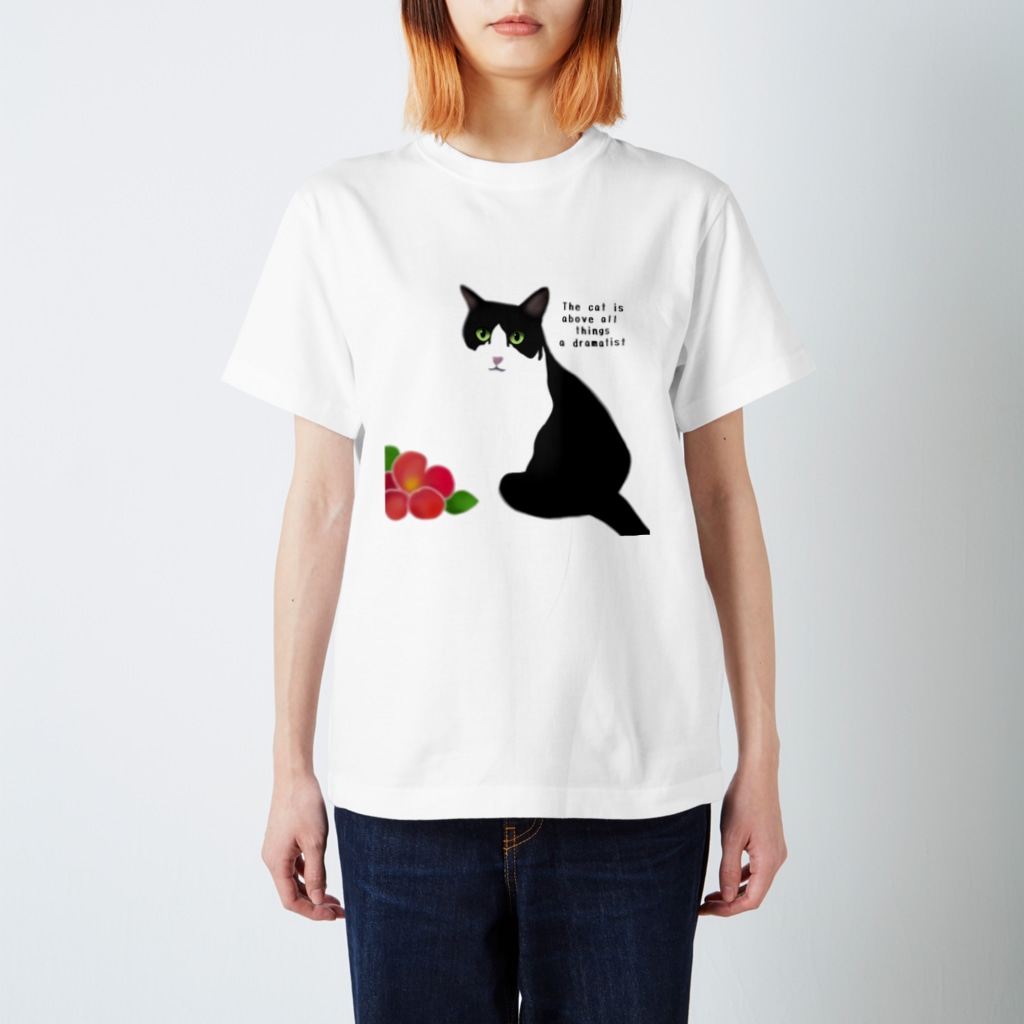 ひげ猫マリオのハチワレ猫 猫山さん1 Regular Fit T-Shirt