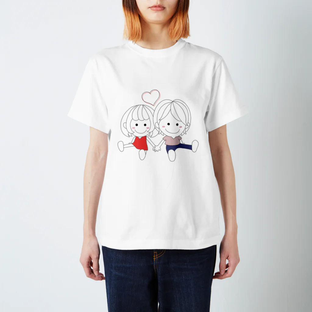 LINEスタンプのChai♡の【前面】みーこ❤︎仲良しTシャツ Regular Fit T-Shirt