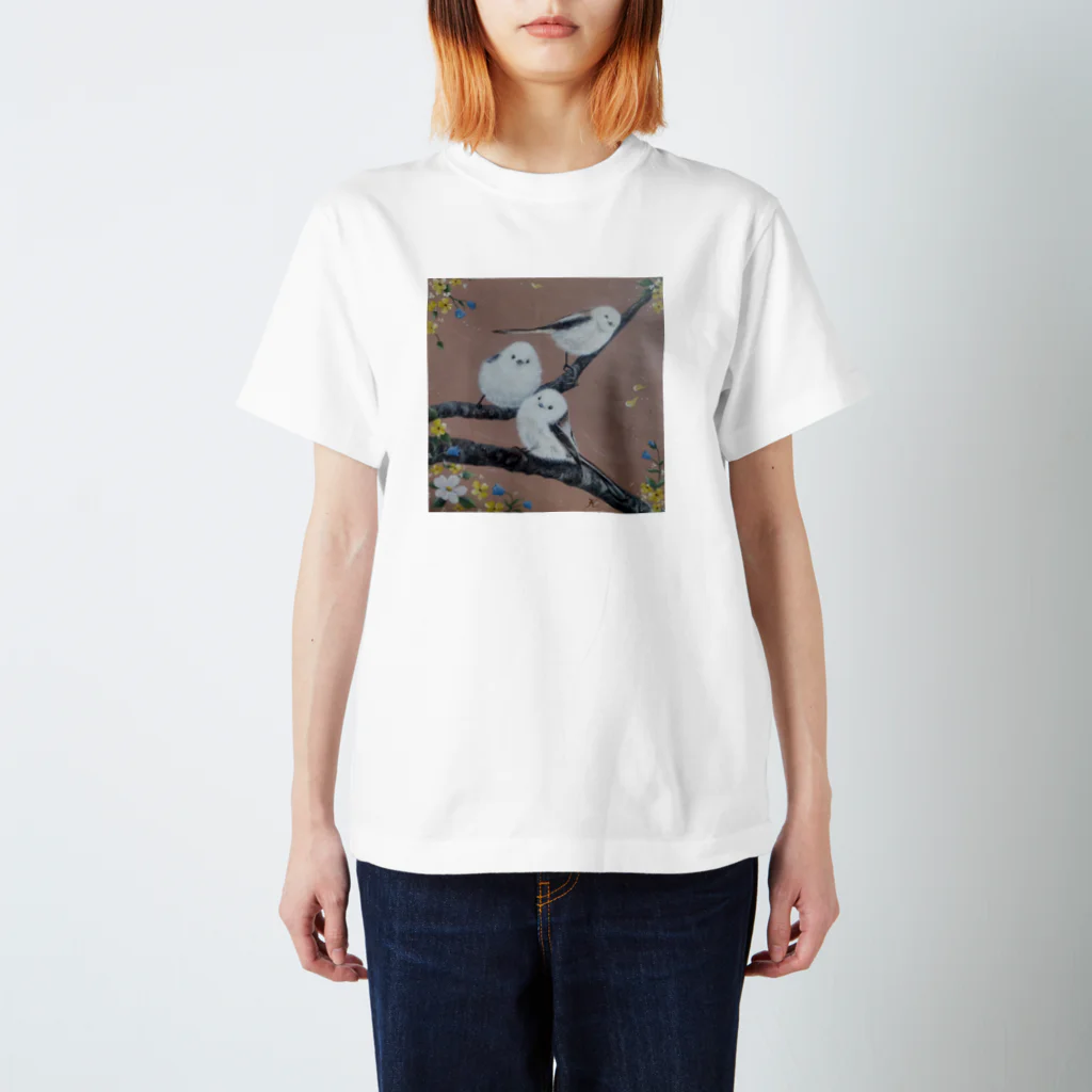 crystal-koaraのふわふわシマエナガ♥トリオ Regular Fit T-Shirt