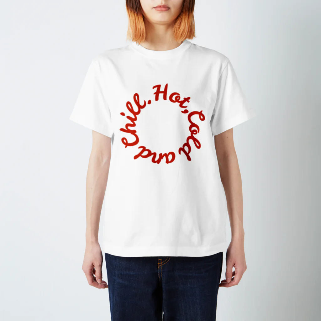 God is in the Saunaのローテーション（赤） Regular Fit T-Shirt