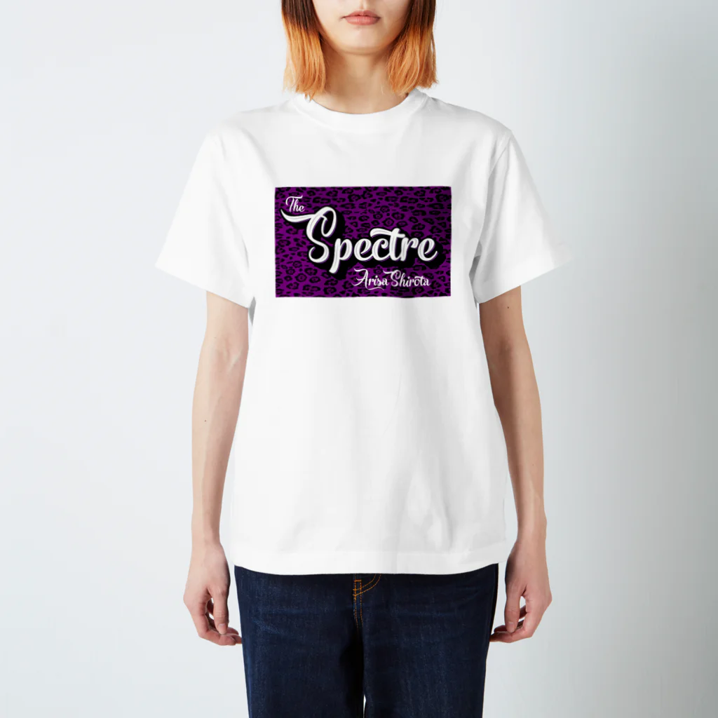 くまお画伯オンラインショップくまお堂の【白田亜利紗コラボ】Spectre Leopard Purple Regular Fit T-Shirt