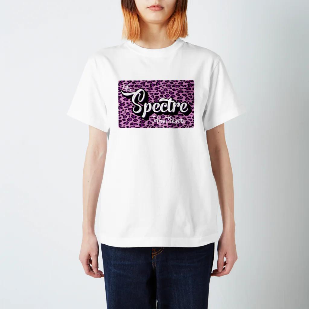 くまお画伯オンラインショップくまお堂の【白田亜利紗コラボ】Spectre Leopard Light Purple Regular Fit T-Shirt