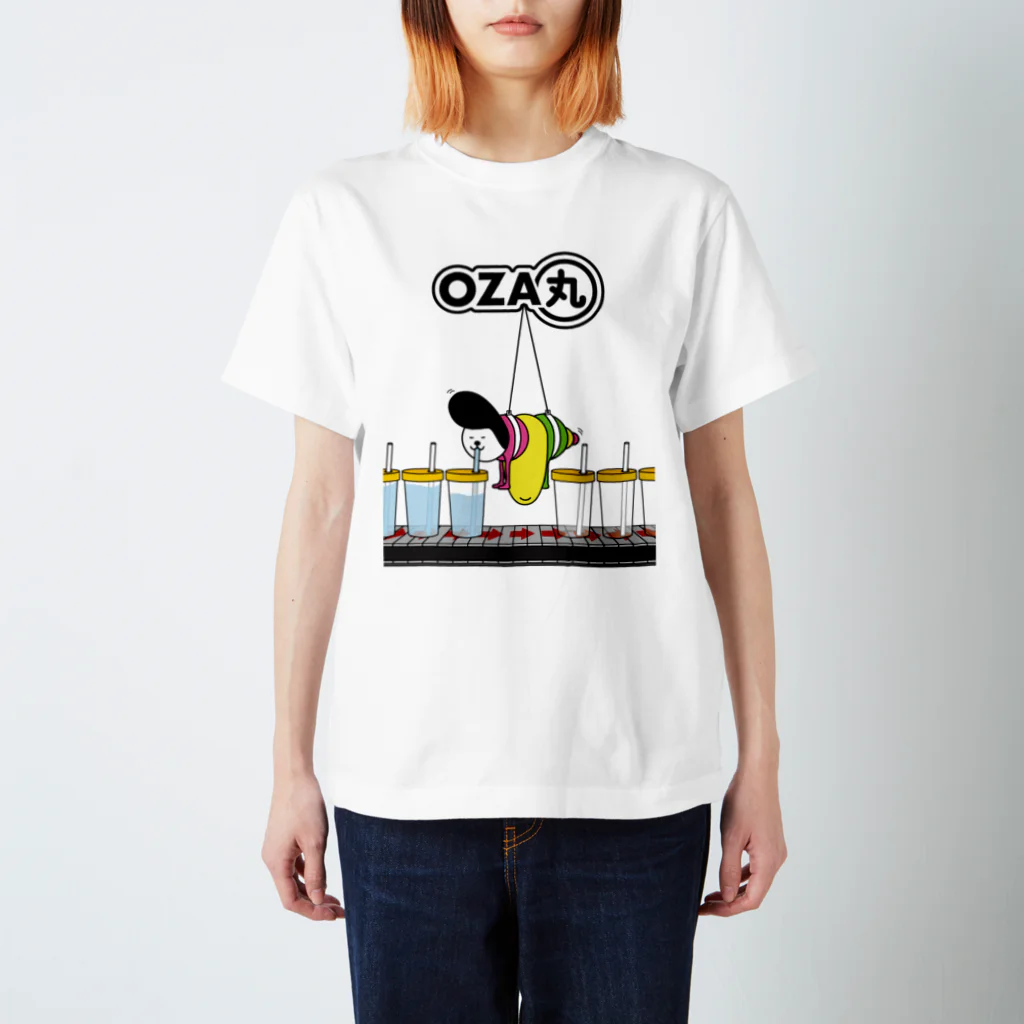 SHUJI OZAWAの飲み物を飲むOZA丸 スタンダードTシャツ