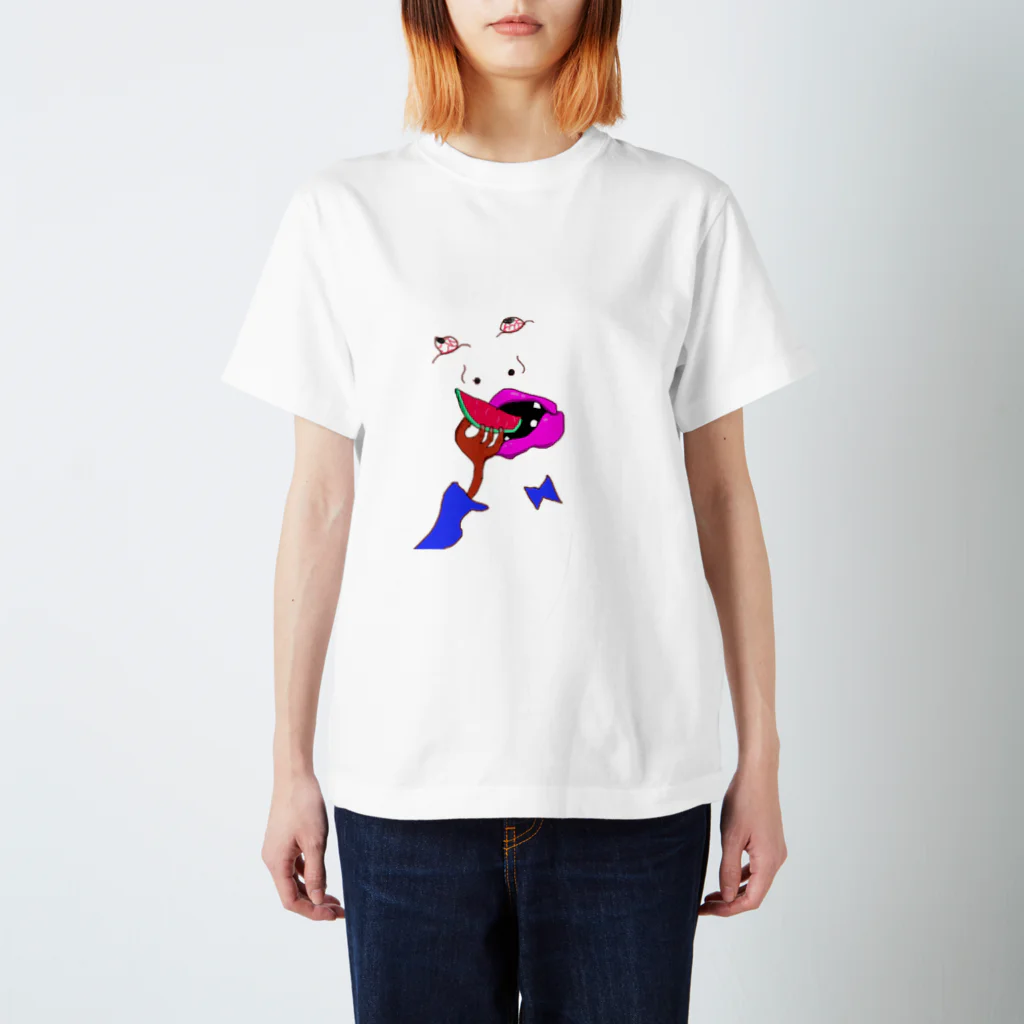 音速本舗のグァバをほおばる少女 スタンダードTシャツ