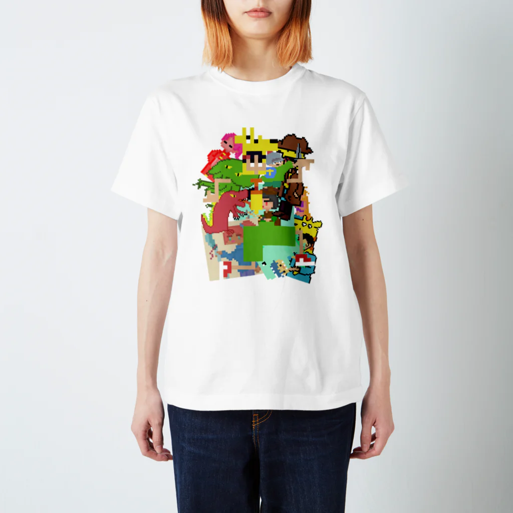 rakugakirinのきりん君とドット絵のTシャツ Regular Fit T-Shirt