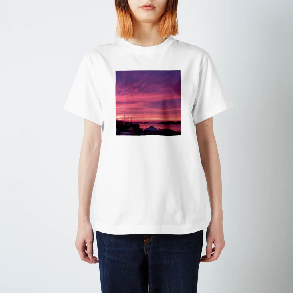 33-crateのSunsetピンク加太 スタンダードTシャツ