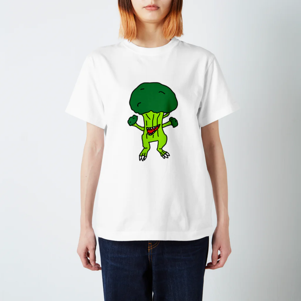 上間カルチャー大夢（うえまカルチャーひろむ）のベジタブル獣 （ブロッコリー） スタンダードTシャツ