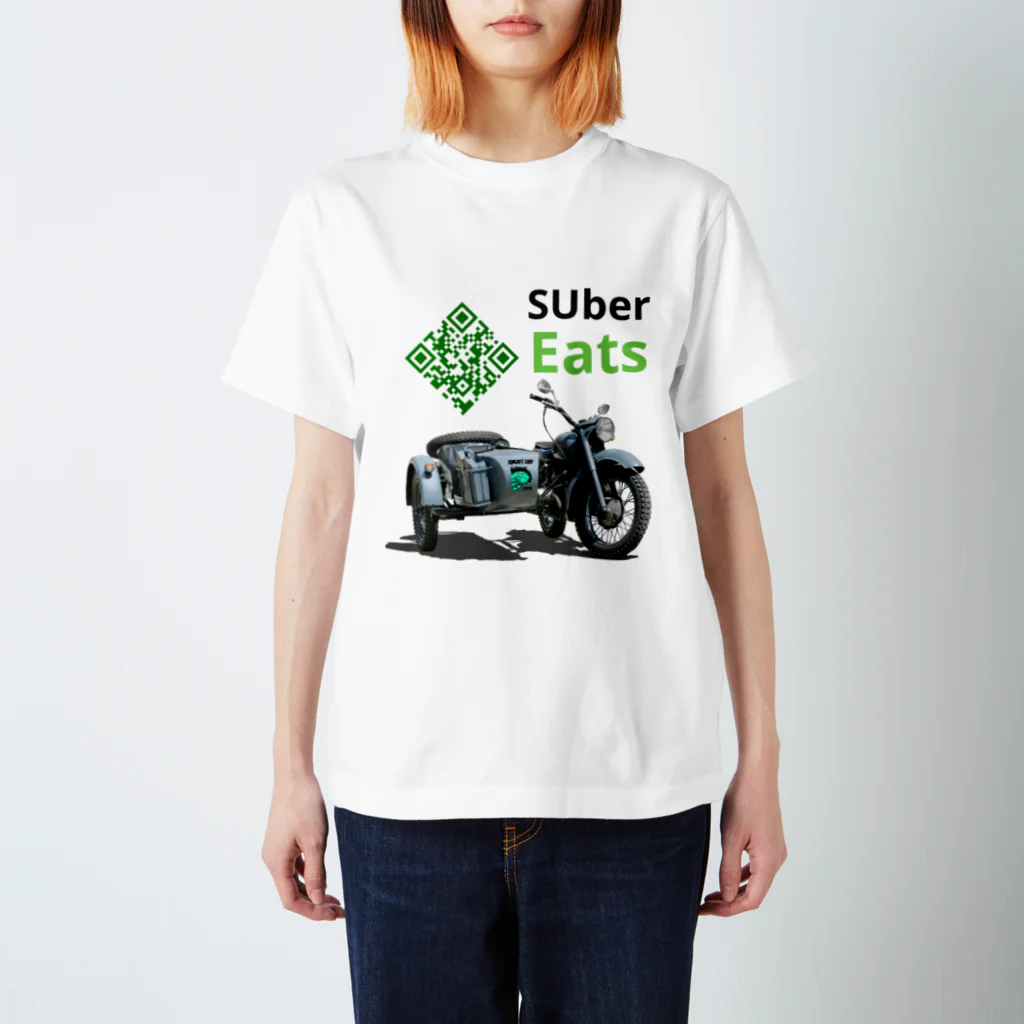 米八そばグッズショップのSUber Eats【白】 Regular Fit T-Shirt