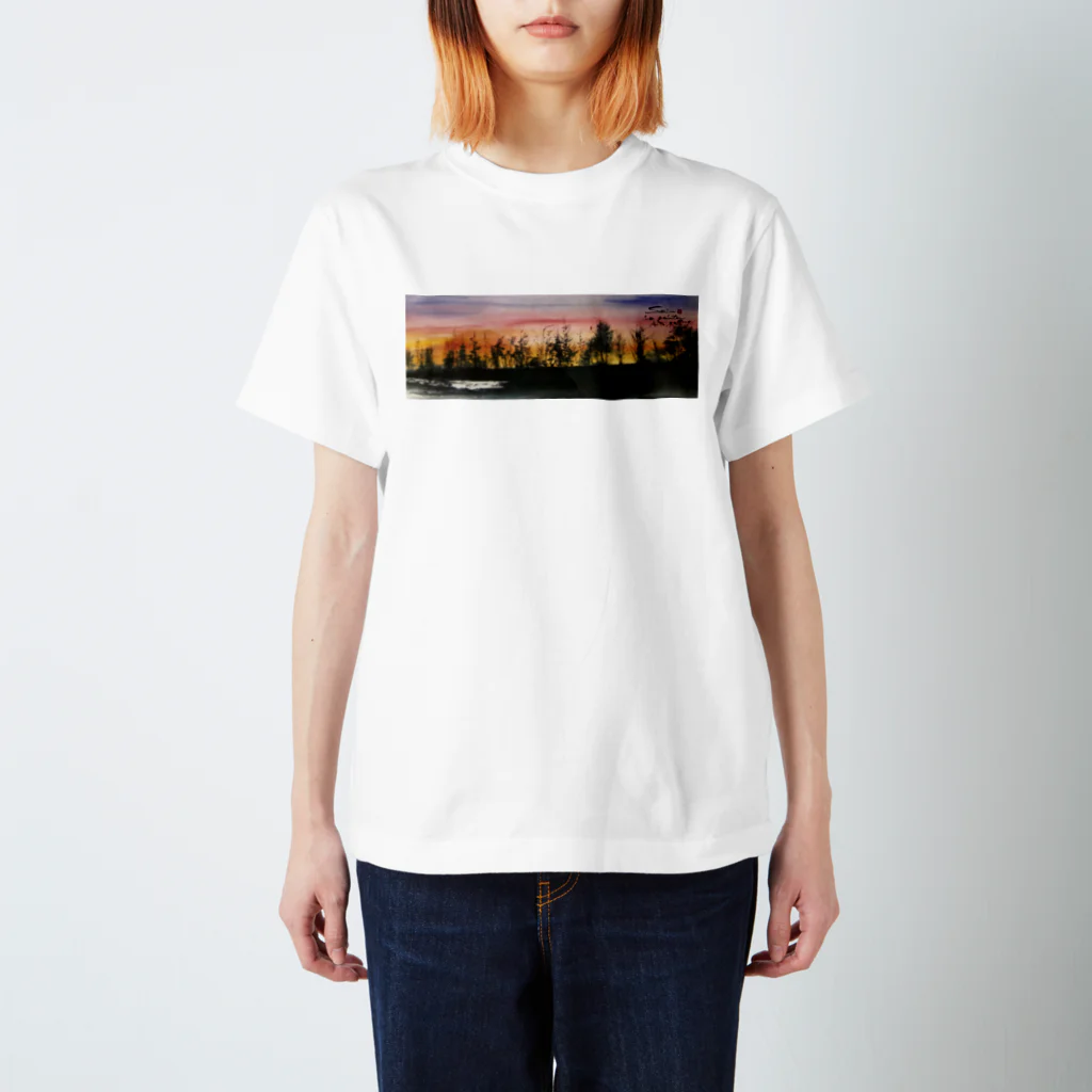 中村青雨 水墨画家  Artgalleryの夕景 Regular Fit T-Shirt