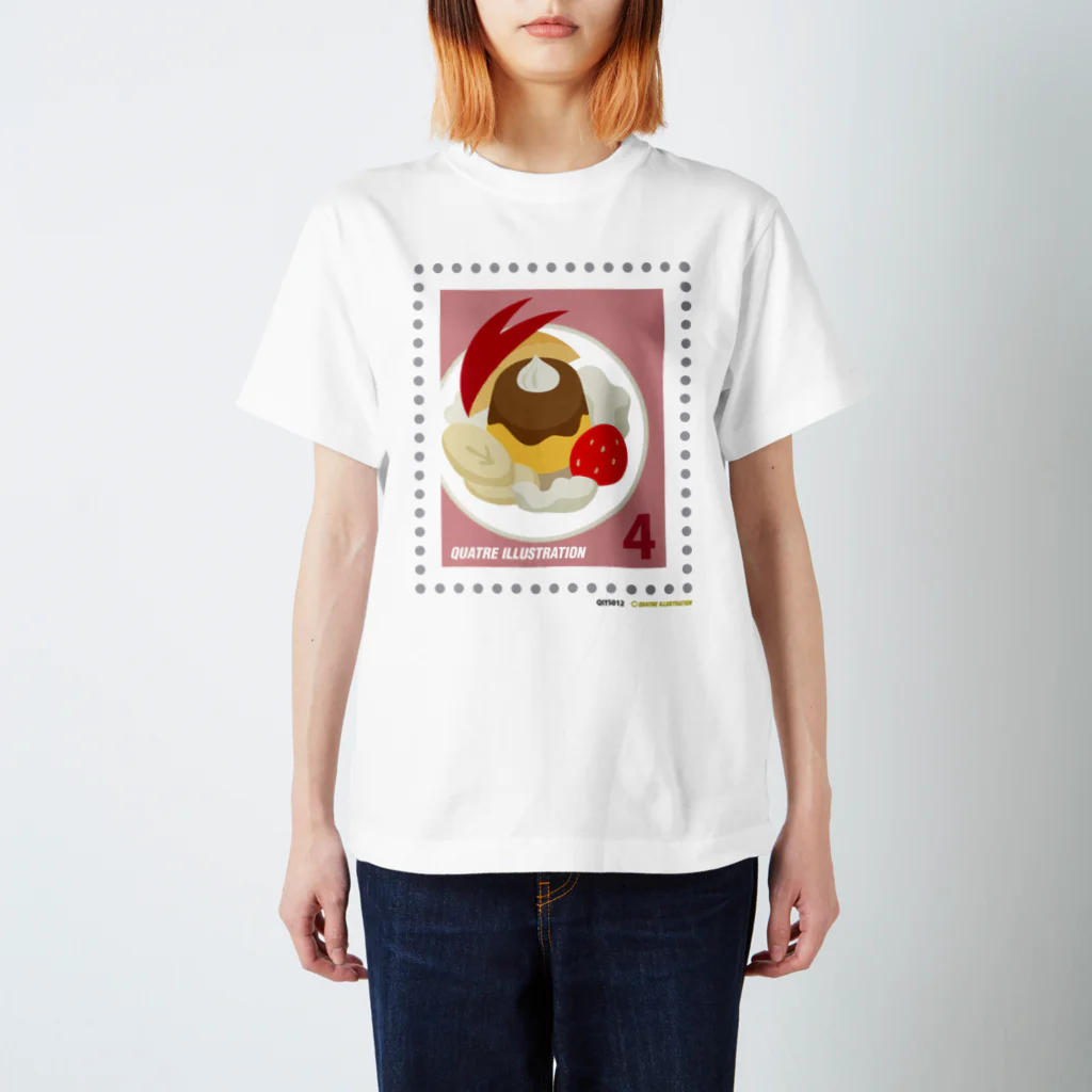 Quatre Illustrationのキャトル切手_プリンアラモード Regular Fit T-Shirt