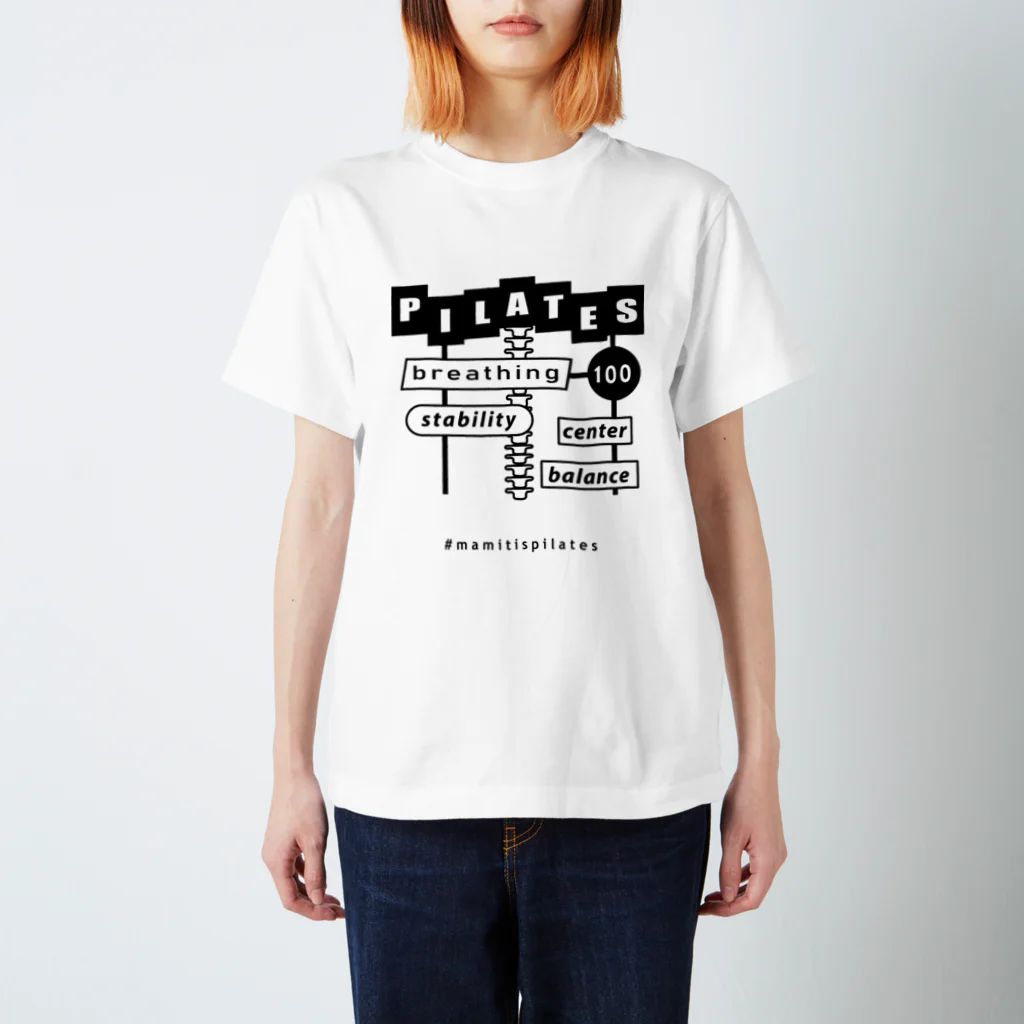 #mamitispilatesの#mamitispilates「脊柱SIGN」-typeA スタンダードTシャツ