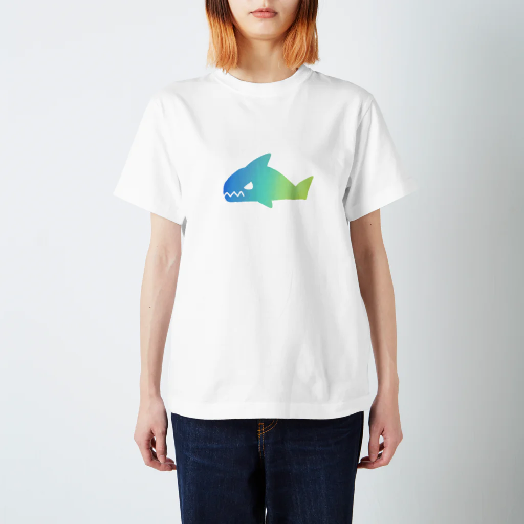 白井かえるのグラデーションサメ Regular Fit T-Shirt