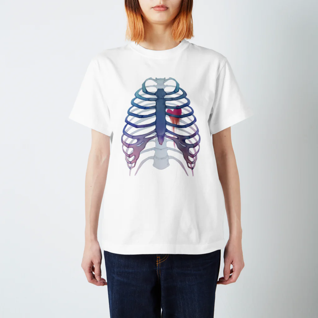 Nekojoの透明標本風　肋骨デザイン スタンダードTシャツ