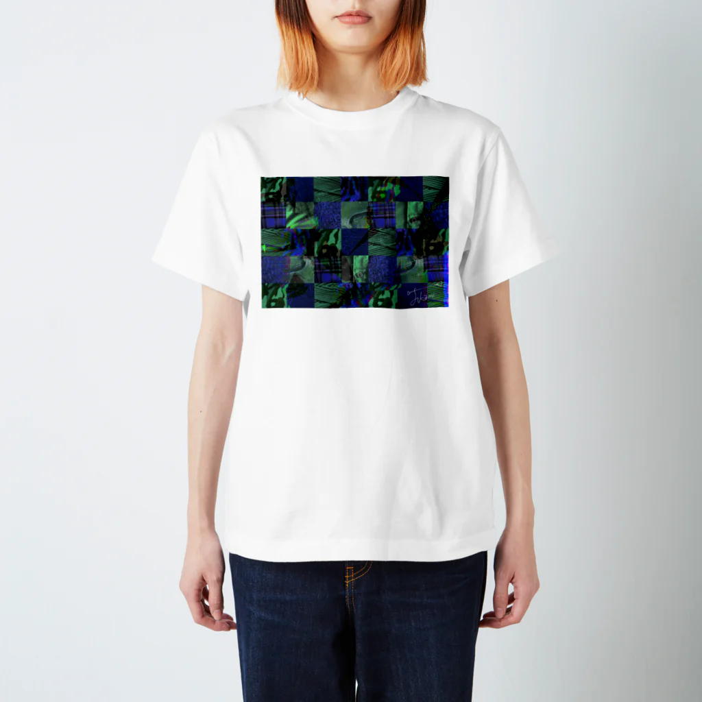 富加見ジウのフクガラ(green×blue) スタンダードTシャツ