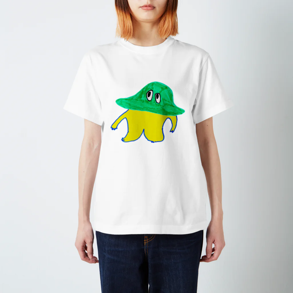  むきむき   地球生活の円盤ファミリー スタンダードTシャツ