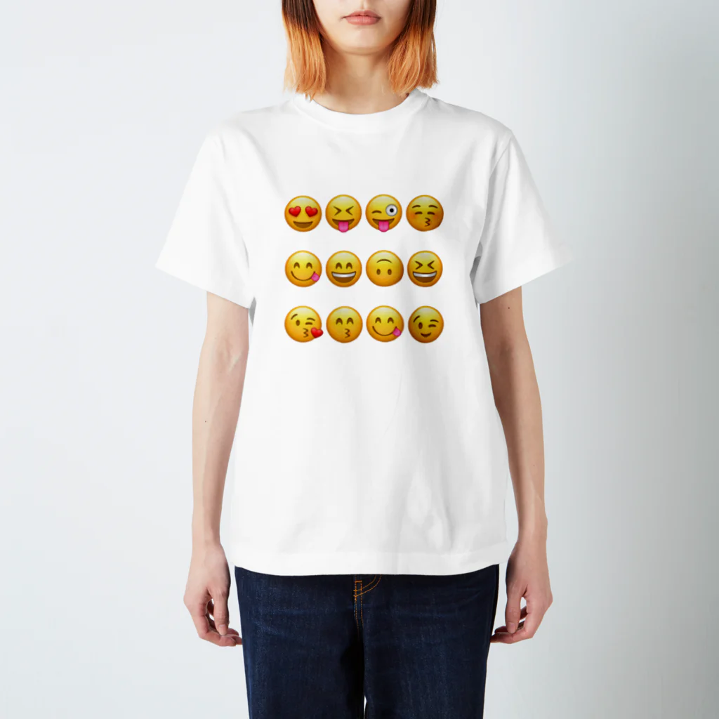 FUN TIMES POSITIVE VIBES。 のhappy face emojis スタンダードTシャツ