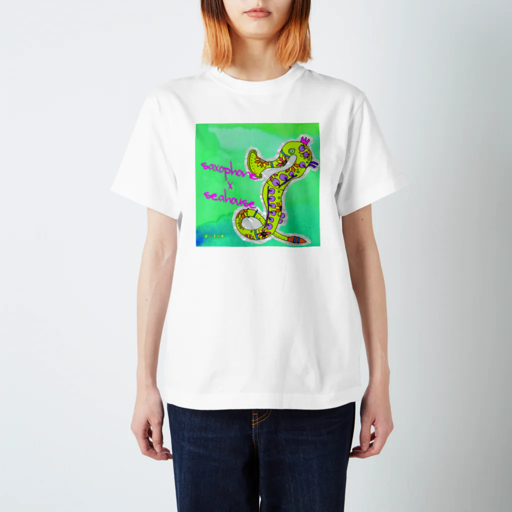 JJ.INKのタツノオトシゴ×サックス スタンダードTシャツ