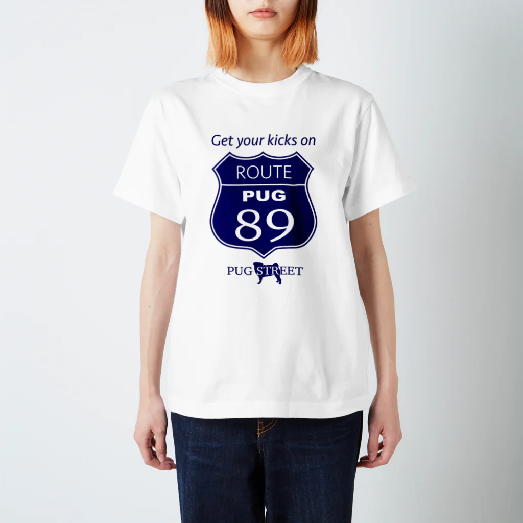 BUHITOLIFEのROUTE89(PUG) スタンダードTシャツ