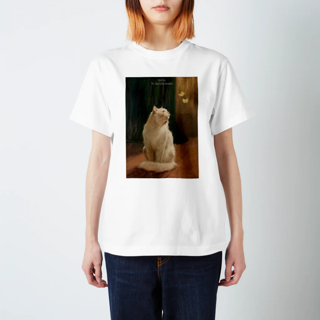 ゆーさんのアルトゥール・ヘイヤー　Weiße Katze Und Zwei Zitronenfalter Regular Fit T-Shirt