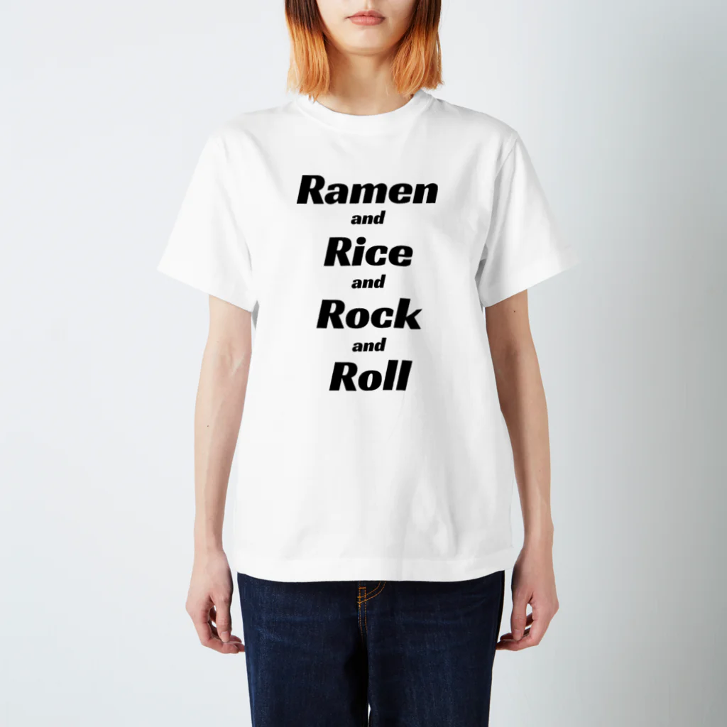 gemgemshopのラーメン・ライス・ロックンロール スタンダードTシャツ