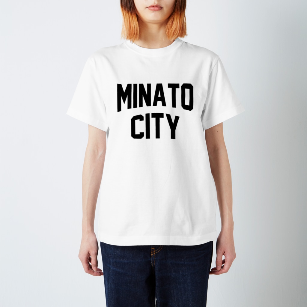 JIMOTO Wear Local Japanの港区 MINATO CITY ロゴブラック Regular Fit T-Shirt