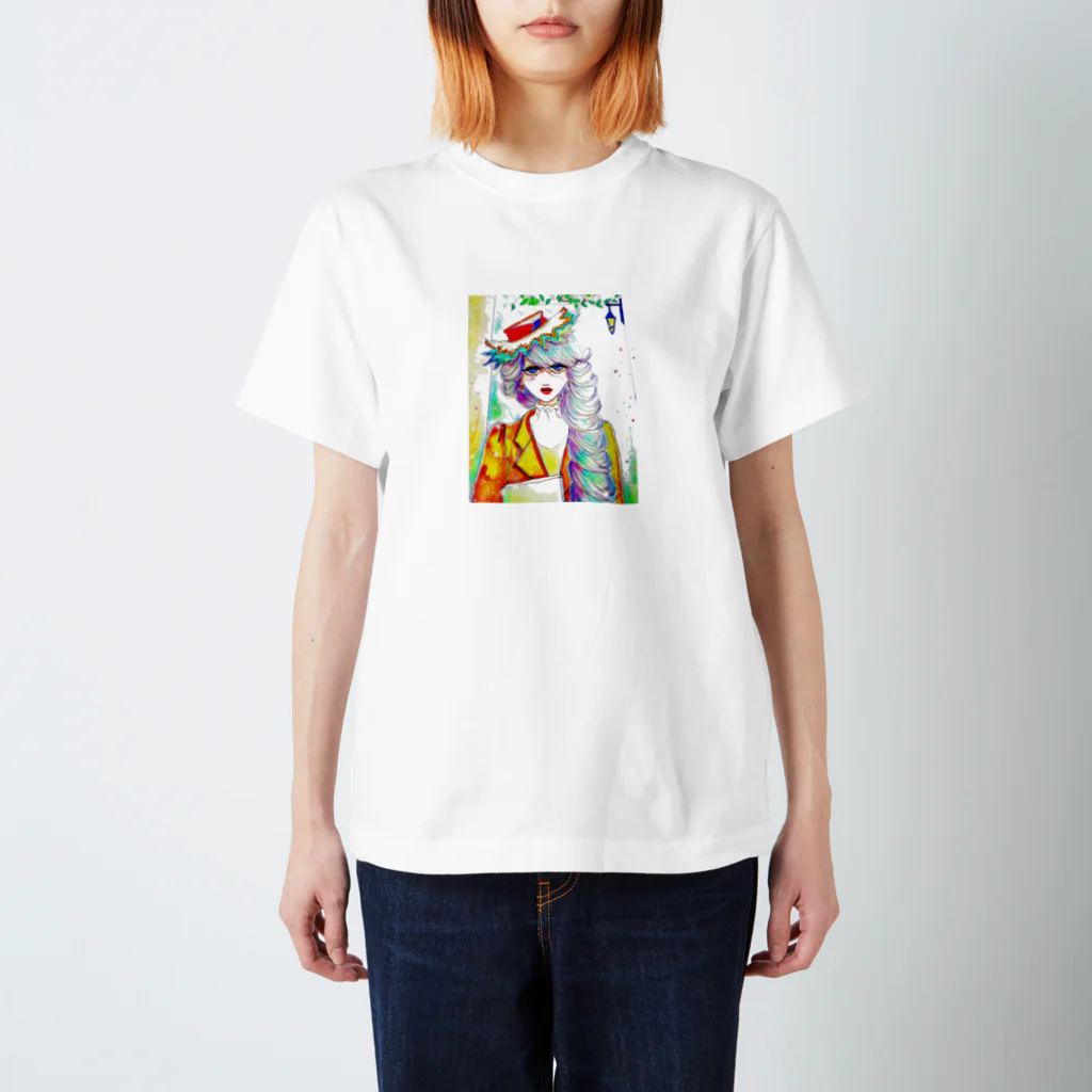 haruselight。のレトロガール スタンダードTシャツ