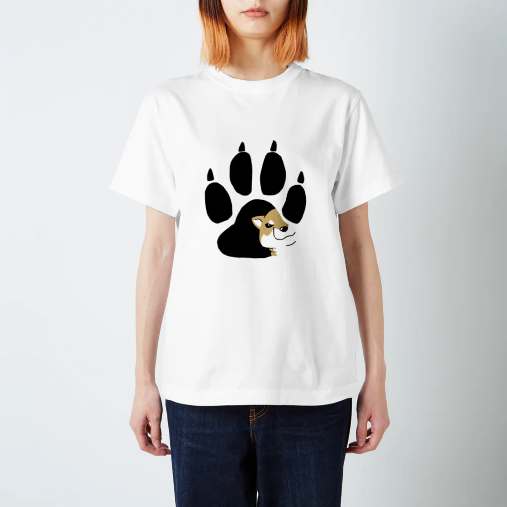 真希ナルセ（マキナル）のちらり柴犬（赤柴） スタンダードTシャツ