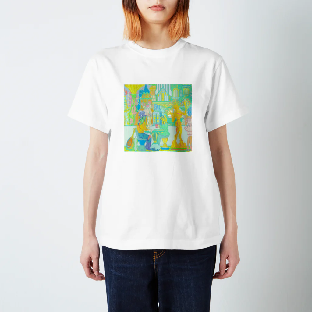 Mirai Gotoのwinter rain and plum tree (yellow) Regular Fit T-Shirt