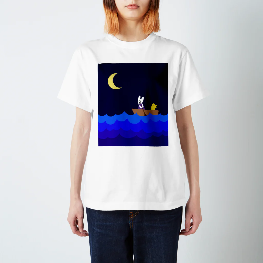 メカショップの月夜の船旅 スタンダードTシャツ