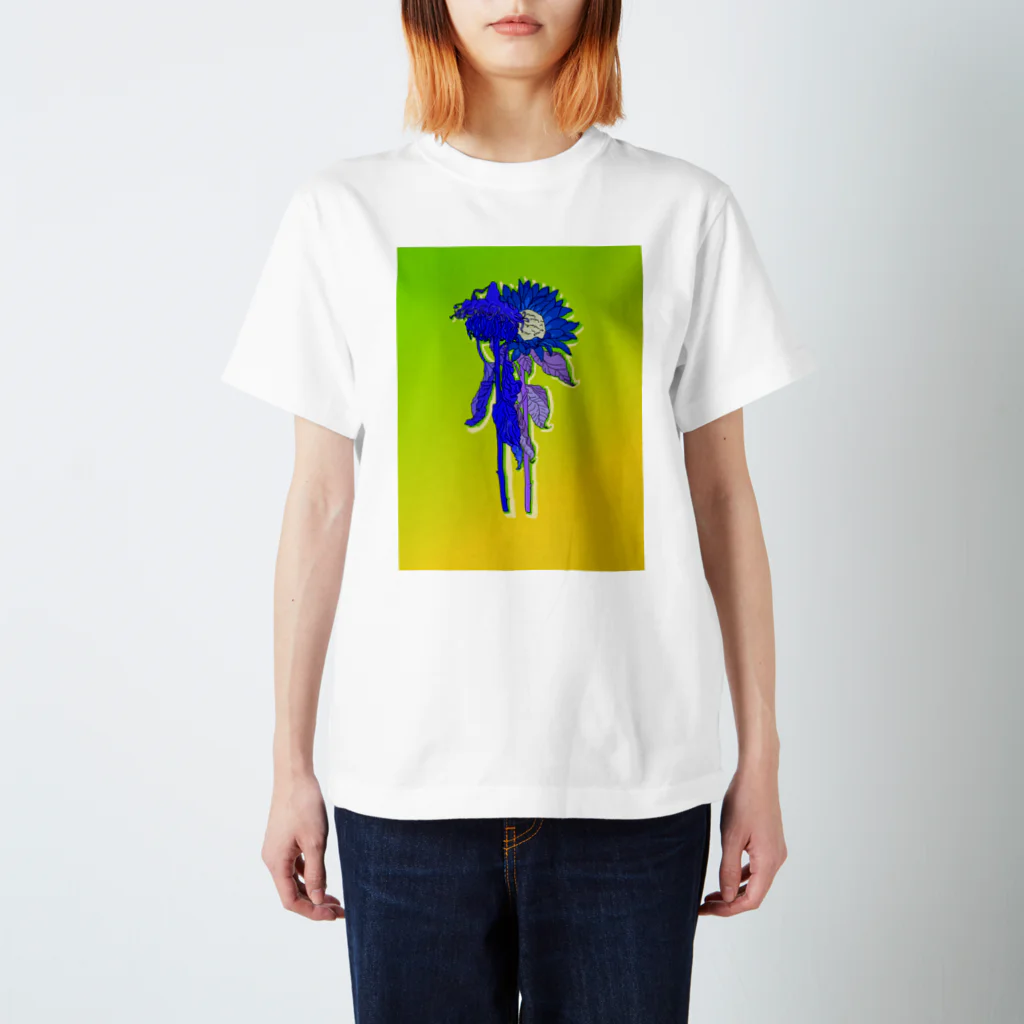 諸行無常店 IMPERMANENCE STOREの宇宙ひまわり Galaxy sunflower スタンダードTシャツ