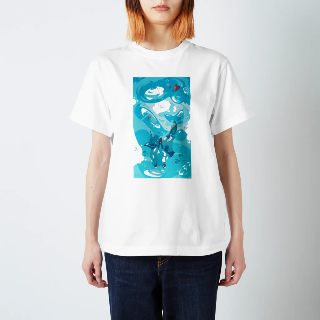 Haるの「青に沈む。」 Regular Fit T-Shirt