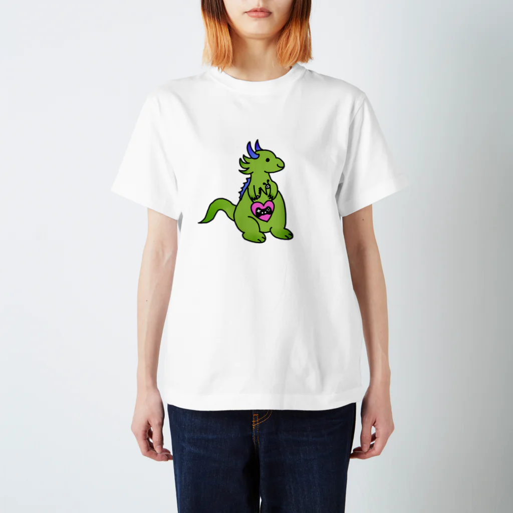 にょぼすけ🦕@あつ森 ゼルダ ゲーム実況のにょぼドラゴン 緑 スタンダードTシャツ