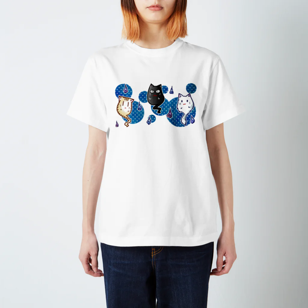 DSM/冴木みやこのねこゆうれい青 スタンダードTシャツ