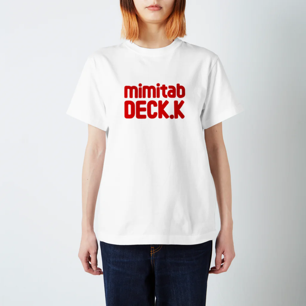 mimitabDECK.Kの耳たぶでっけー（赤ロゴ） スタンダードTシャツ