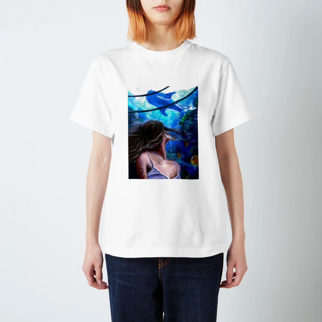 Eri@KEY4d LAB.のジンベイザメのいる水族館 スタンダードTシャツ