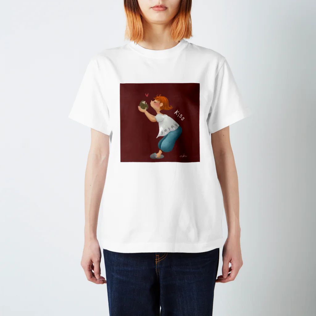 akitonの女のコとハリネズミ スタンダードTシャツ