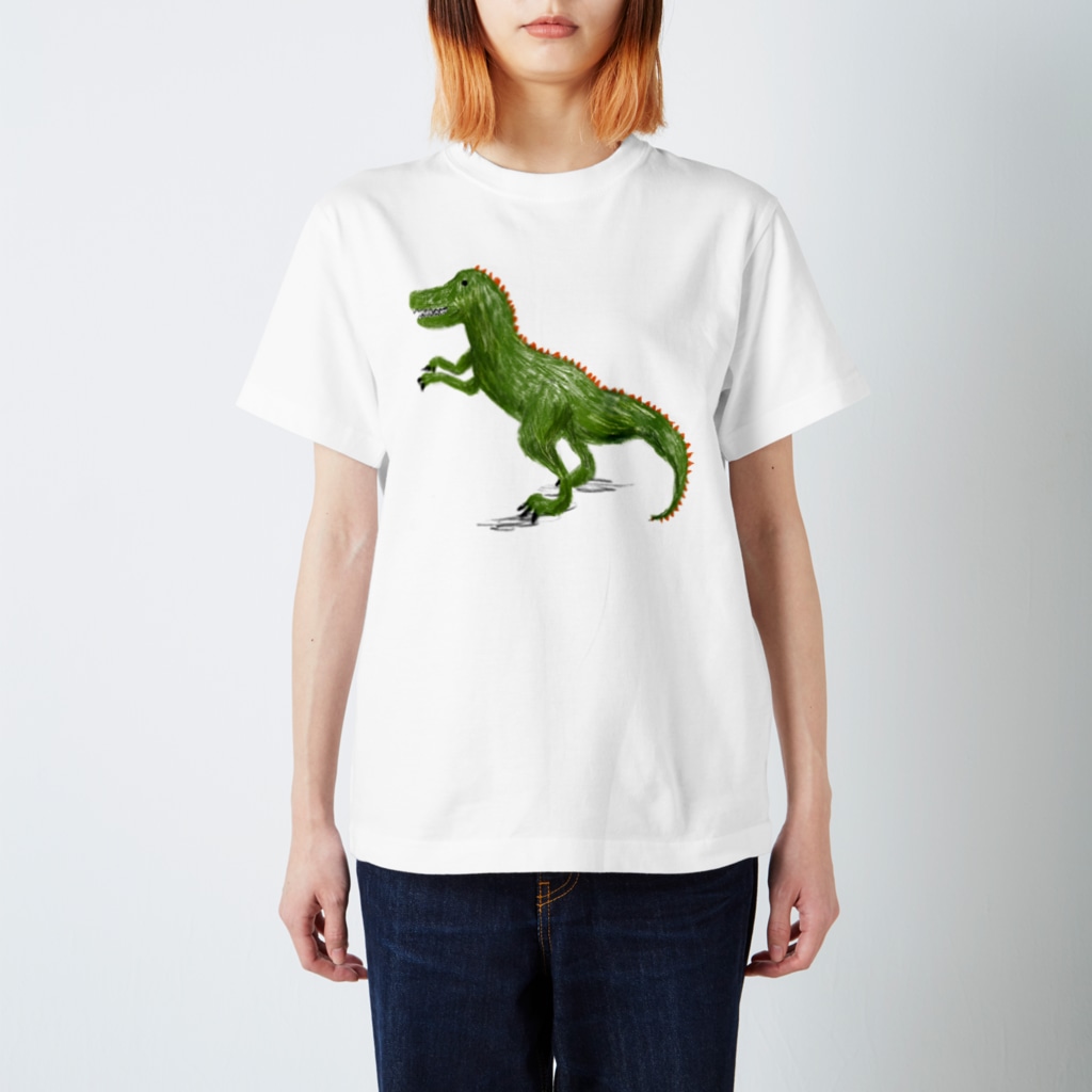 ティラノサウルス イラスト恐竜tシャツ Kanako Okamoto Kanakookamoto のスタンダードtシャツ通販 Suzuri スズリ