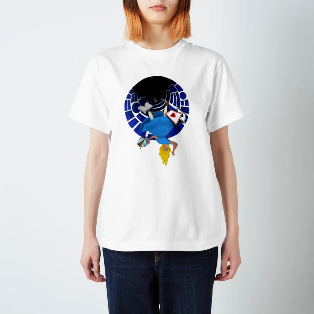 Happy Moon Artのalice rabbit hole Regular Fit T-Shirt