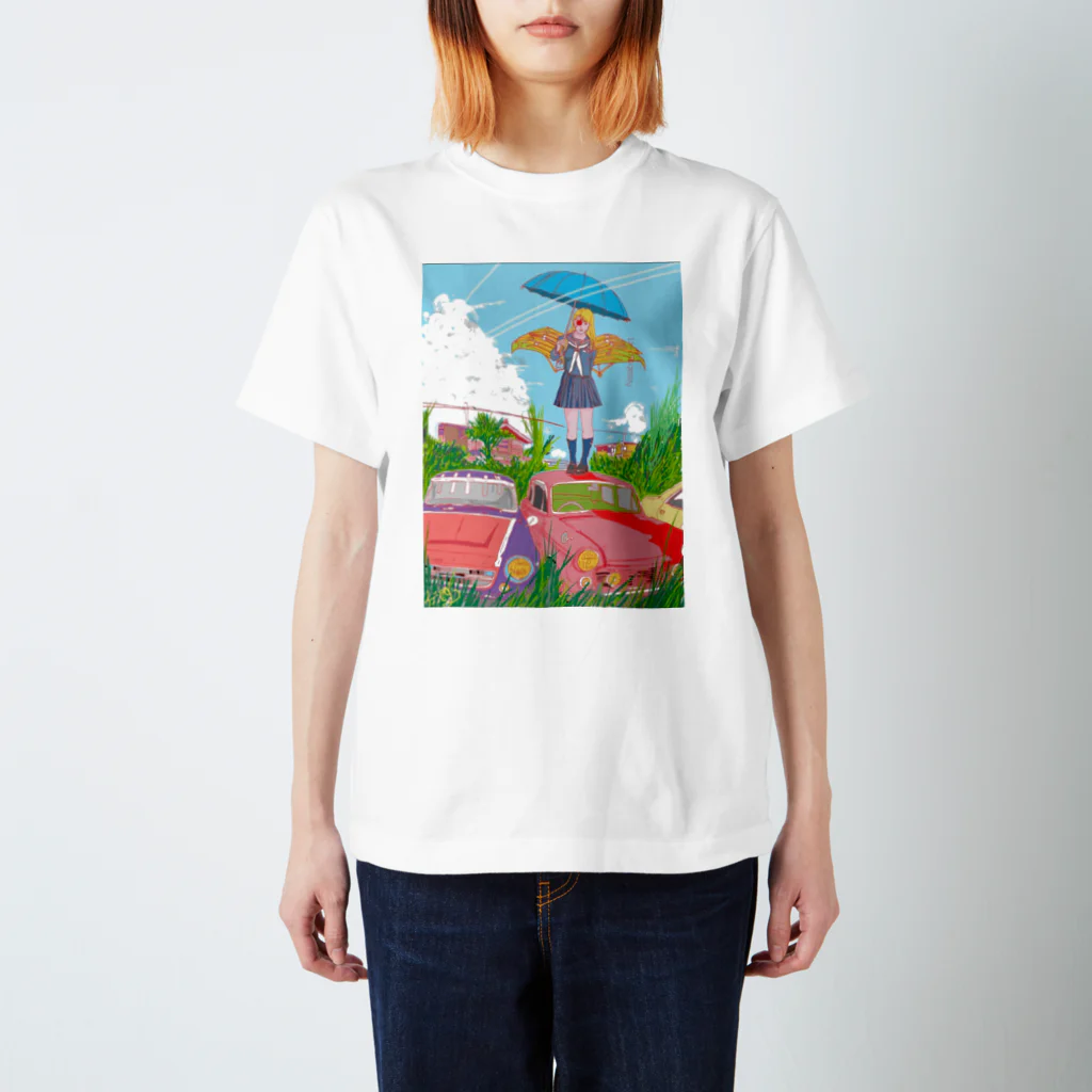 Nisaburo ☆kの夏の空と鉄翼少女 Regular Fit T-Shirt