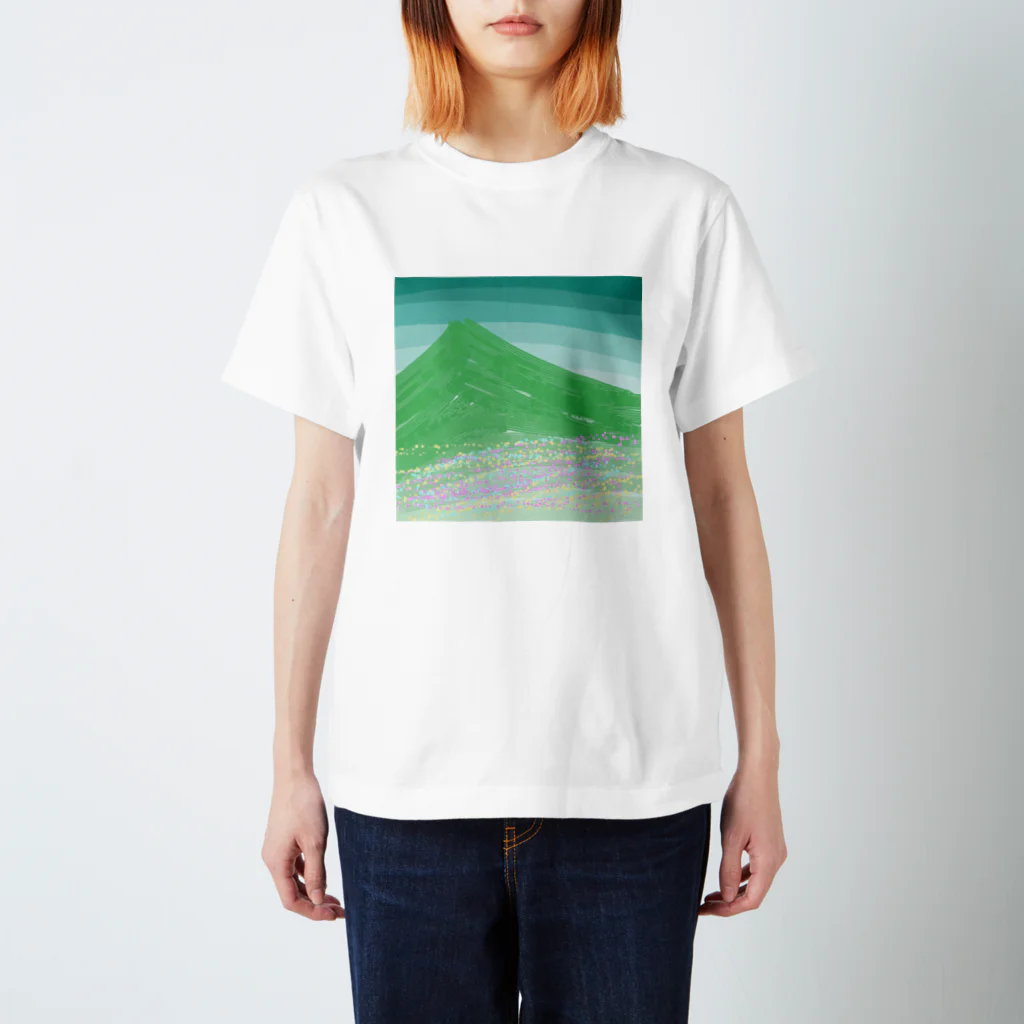 海のサワガニの山と花畑 スタンダードTシャツ