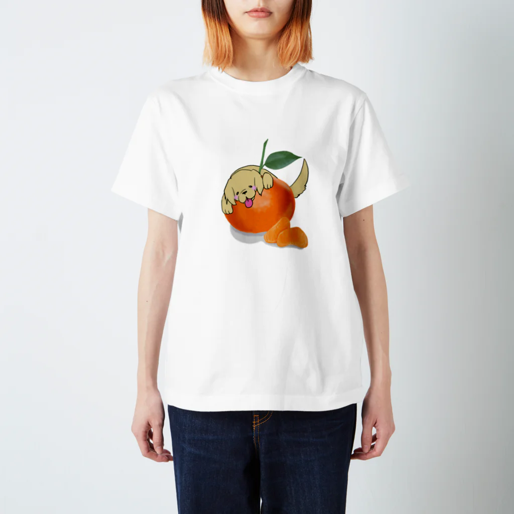 ゆんゆんこのオレンジとゴールデンレトリバー2 スタンダードTシャツ