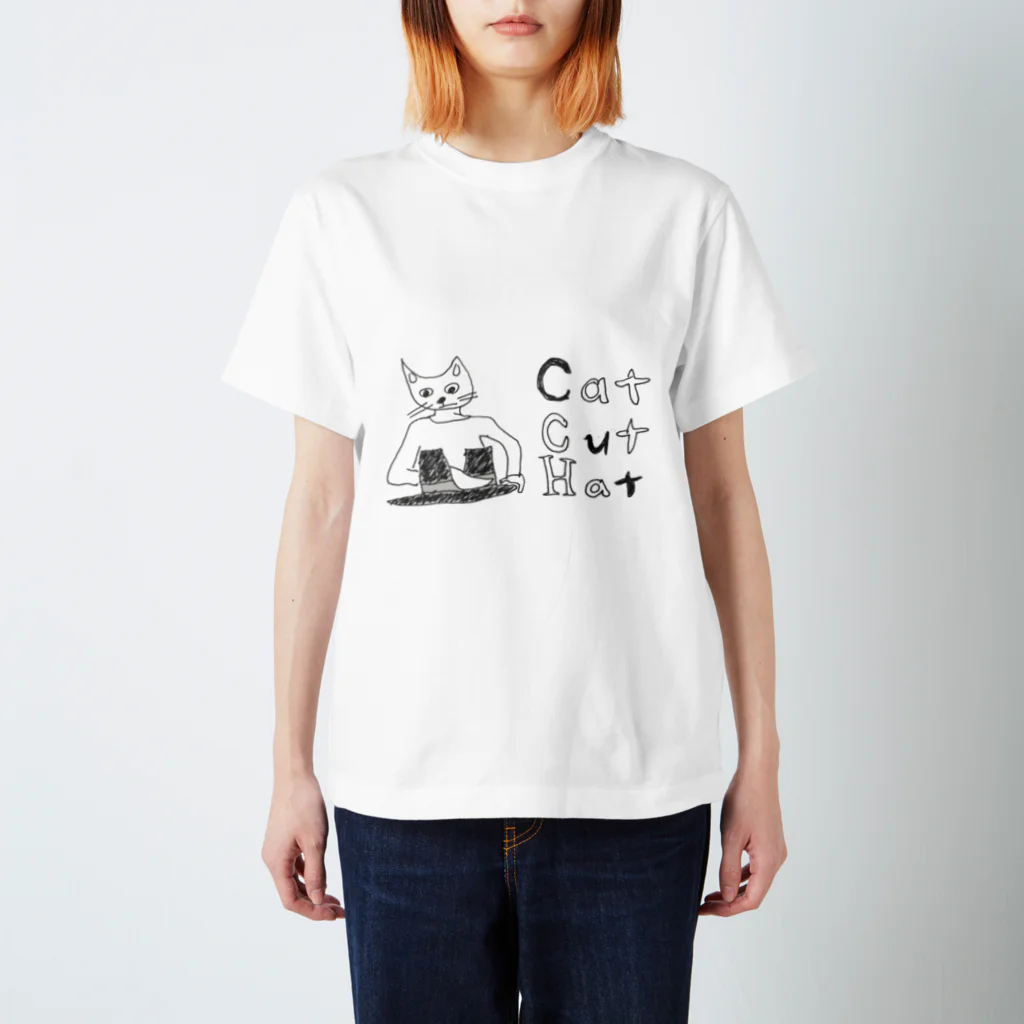 時計(&friends)のCat Cut Hat Regular Fit T-Shirt